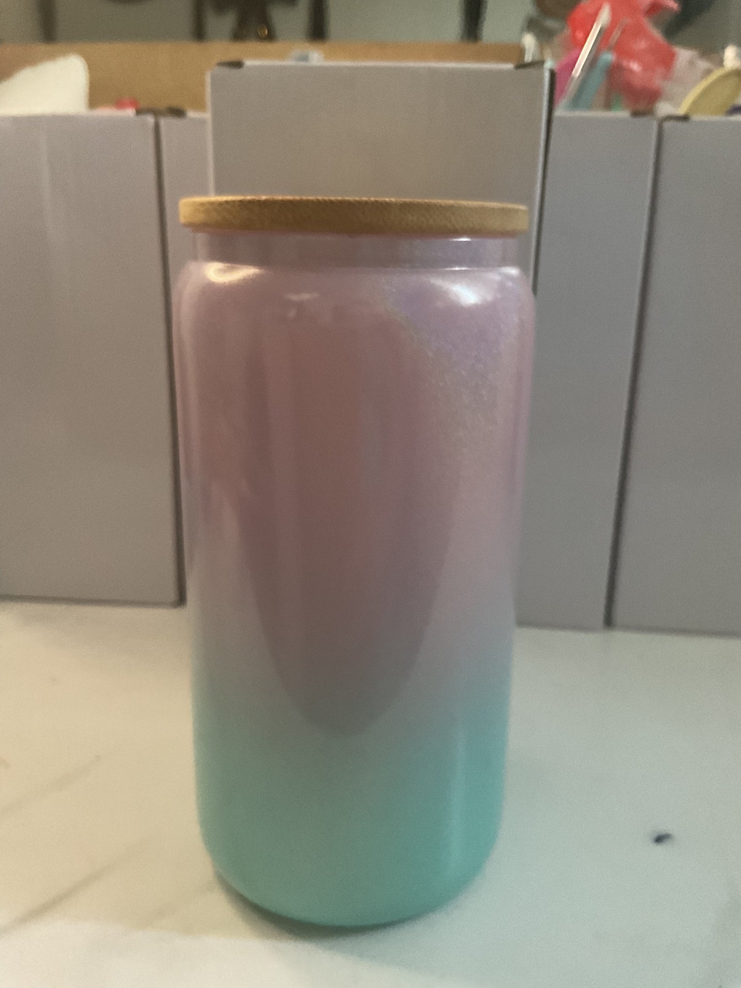 Colored glass 16 oz cups