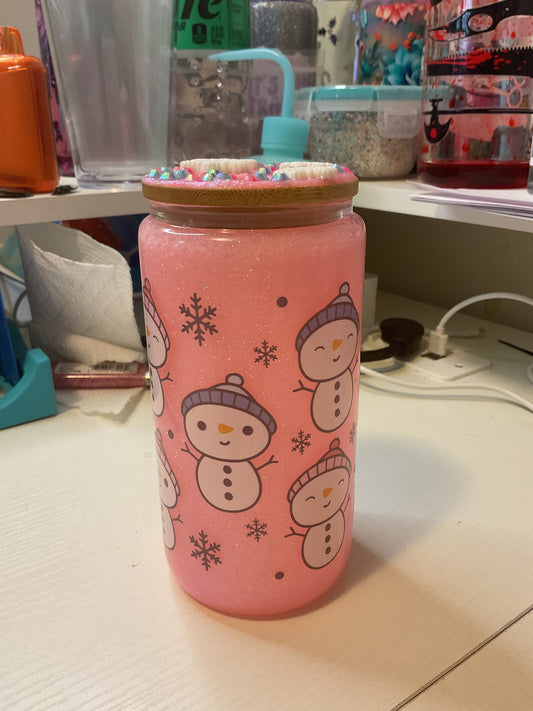 Pink snowman 12 oz